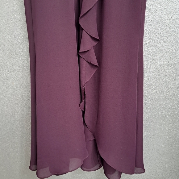 Vintage Eggplant Maxi Dress With Flutter Sleeves   Size 14 - Picture 10 of 14